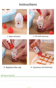 Step-by-step guide for using mini portable squeeze condiment bottles for tomato ketchup