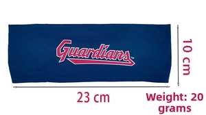 Tabla de tallas detallada de la cinta deportiva azul marino con medidas de 23x10cm