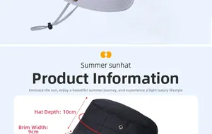 Détail du chapeau de soleil d'été montrant les évents et la boucle réglable pour extérieur
