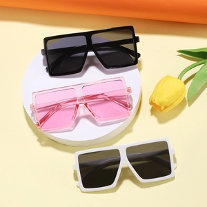 Kids Square Oversized Sunglasses Fashion PC Frame UV400 Trendy Travel Eyewear For Boys Girls