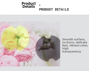 Detail view of smooth translucent circular protective pads in yellow and dark grey colors