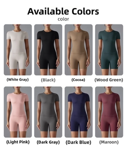Détail collage de tenues de yoga en nylon haute élasticité en huit couleurs femmes