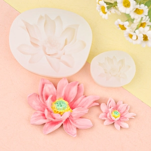 Lotus flower silicone mold set for DIY handmade soap plaster and resin casting crafts