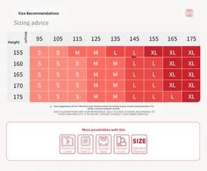 Detailed sizing chart for women's flare yoga pants showing height and weight recommendations