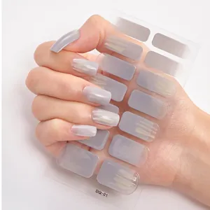 Nail Stickers Full Wraps Polish Film Adhesive 3D Laser Gold Stamping DIY Manicure Decoration For Women Girls