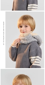 Détail d'un sweat à capuche tricoté pour enfant avec doublure en fausse fourrure douce
