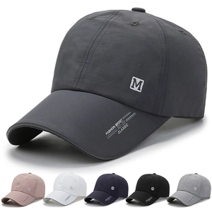Unisex Quick-Dry Baseball Cap Breathable Mesh Sun Hat For Outdoor Sports Fishing With Letter M Embroidery Adjustable