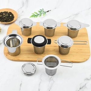 304 Stainless Steel Tea Strainer Fine Mesh Tea Infuser With Lid And Foldable Handles For Loose Leaf Tea Brewing