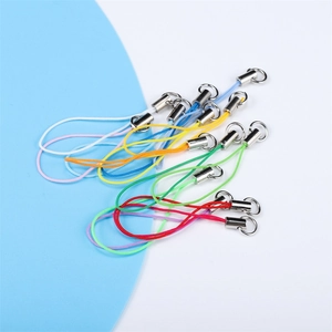 Colorful nylon lanyard cords with silver metal buckles for DIY phone charms and U-disks