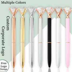 Large Diamond Ballpoint Pen Metal Crystal Luxury Creative Writing Stationery Office School Supplies Business Gift