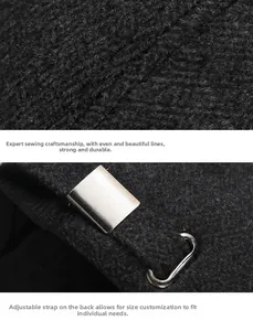 Detail of winter baseball cap showing premium stitching and adjustable metal buckle strap