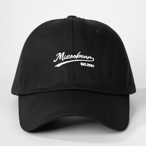 Classic black cotton baseball cap with Mizookean 1987 embroidery and adjustable strap