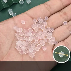 Earring Backs Silicone Plastic Transparent Bullet Shaped Soft Earring Stoppers DIY Jewelry Findings Replacement