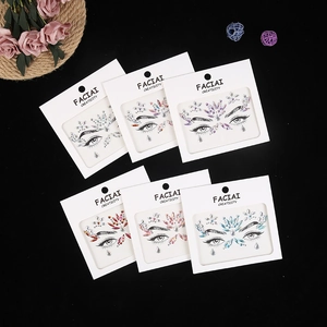 Selection of six facial rhinestone sticker packs for eye and forehead makeup decoration