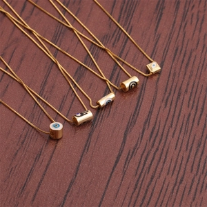 Evil Eye Lucky Pendant Necklace Copper Zircon Cross Star Box Chain Minimalist Jewelry For Women Elegant Gift