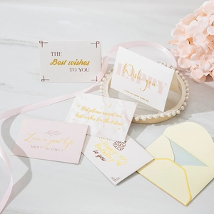 Tarjetas de felicitación doradas con mini sobres para decoración creativa de regalos
