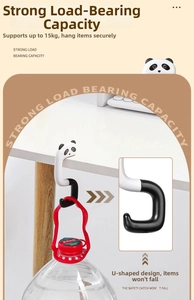 Portable panda desk hook with non-slip U-shape design supporting up to 15kg load