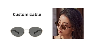 Detailed comparison of oval metal sunglasses with silver and gold frame options