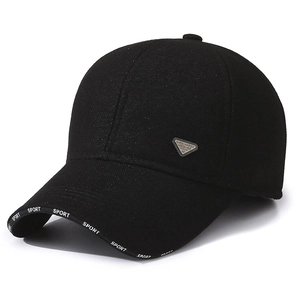 Men's winter thermal baseball cap with ear protection and white SPORT lettering