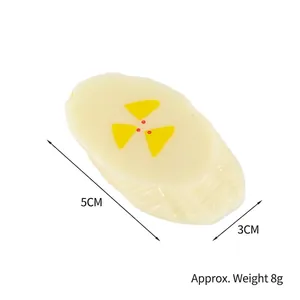 Realistic PVC fake banana slice charm for keychains with 5x3cm dimensions and 8g weight