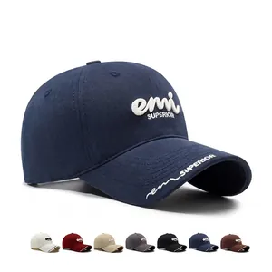 Cotton Baseball Cap 3D Letter Embroidery Adjustable Curved Brim Sun Protection Outdoor Casual Sport Hat For Men Women