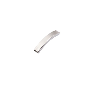 Silver curved rectangular stainless steel slider bead for DIY leather cord bracelets