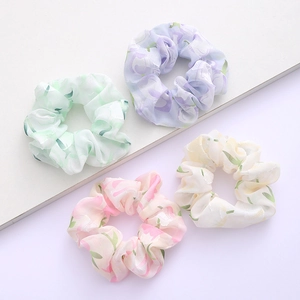 Chiffon Floral Scrunchies Elastic Large Intestine Hair Ties Fresh French Style Hair Accessories For Women Girls