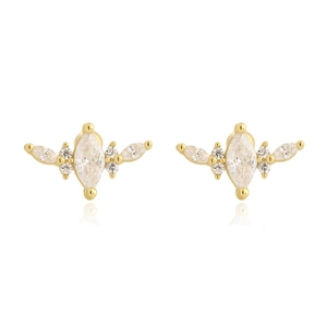 Boucles D'oreilles Puces Géométriques En Zircon Avec Tige En Argent Sterling 925 Et Fermoir À Vis Pour Femmes