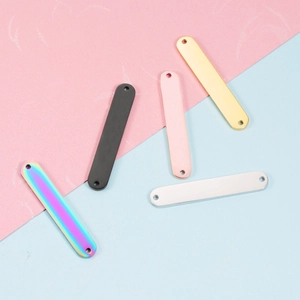 Gepolijste rechthoekige hangers van roestvrij staal in vijf kleuren voor DIY sieraden