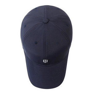 Dark blue baseball cap with H embroidery and classic six-panel design on white background