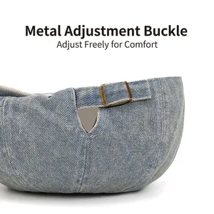 Japanese denim beret cap featuring adjustable bronze metal buckle for customized fit