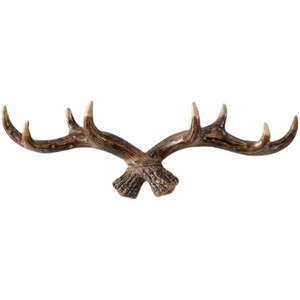 Vintage antler wall hook featuring a rustic resin design for hanging clothes and keys