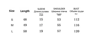 Size chart detail for polo shirt set including bust, length, and shoulder measurements