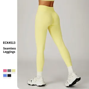 Pantalon De Yoga Sans Couture Taille Haute Contrôle Du Ventre Fitness Course Leggings Push Up Nylon Élasthanne