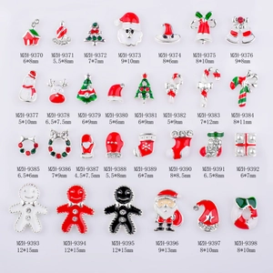 28-teiliges Set Weihnachtsanhänger aus Legierung mit Schneemann für DIY Nailart Schmuck