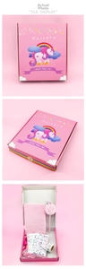 Set de diario secreto de unicornio rosa con cuaderno de felpa, bolígrafo y pegatinas