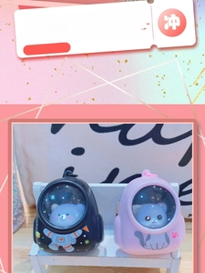 Detail of cute PVC astronaut bear and cat mini backpack keychains on a white mini bench