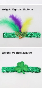 Carnaval feest pailletten veer hoofdband en klaver haaraccessoires voor feestjes.