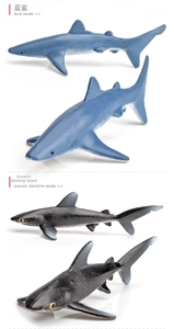Detailed views of Blue Shark and Oceanic Whitetip Shark models with realistic textures