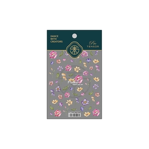 3D ultra-thin floral nail stickers with colorful peonies and lilies for manicure TS-1499