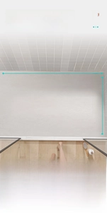 Visual guide for calculating tile quantity for gray TPE shower mats with area formula