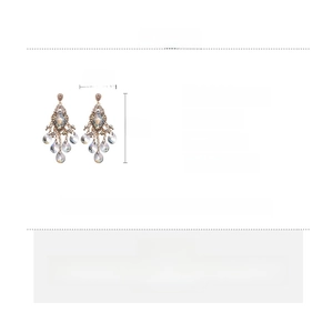 Detailed size specifications for bohemian teardrop glass bead tassel earrings