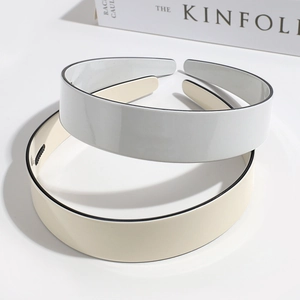 Minimalist wide non-slip hairbands in white and beige cream colors for women