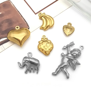 Pendentifs en acier inoxydable or et argent incluant étoiles et cœurs pour bijoux DIY