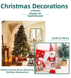 Detailed Christmas tree setup with birdhouse hanging decor and festive Santa doll figure