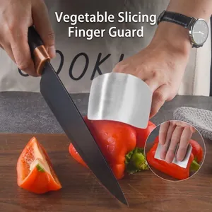 304 Stainless Steel Finger Guard For Cutting Vegetable Slicing Anti-Cut Finger Protector Kitchen Tools Adjustable Safety Accessory