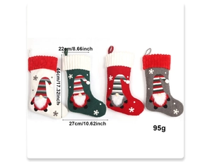 Spécifications détaillées des dimensions pour lot de 4 chaussettes de Noël gnome