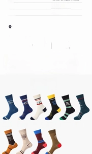 Spécifications du coton et guide des tailles pour chaussettes de sport rayées
