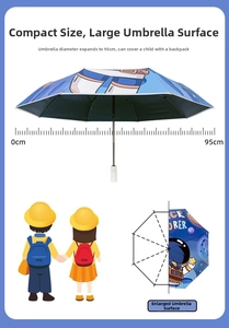 Detail of 95cm wide children's space explorer umbrella showing large canopy dimensions