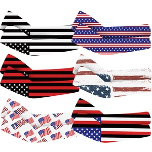 USA flag pattern cooling arm sleeves for outdoor sun protection and quick-dry sports wear
